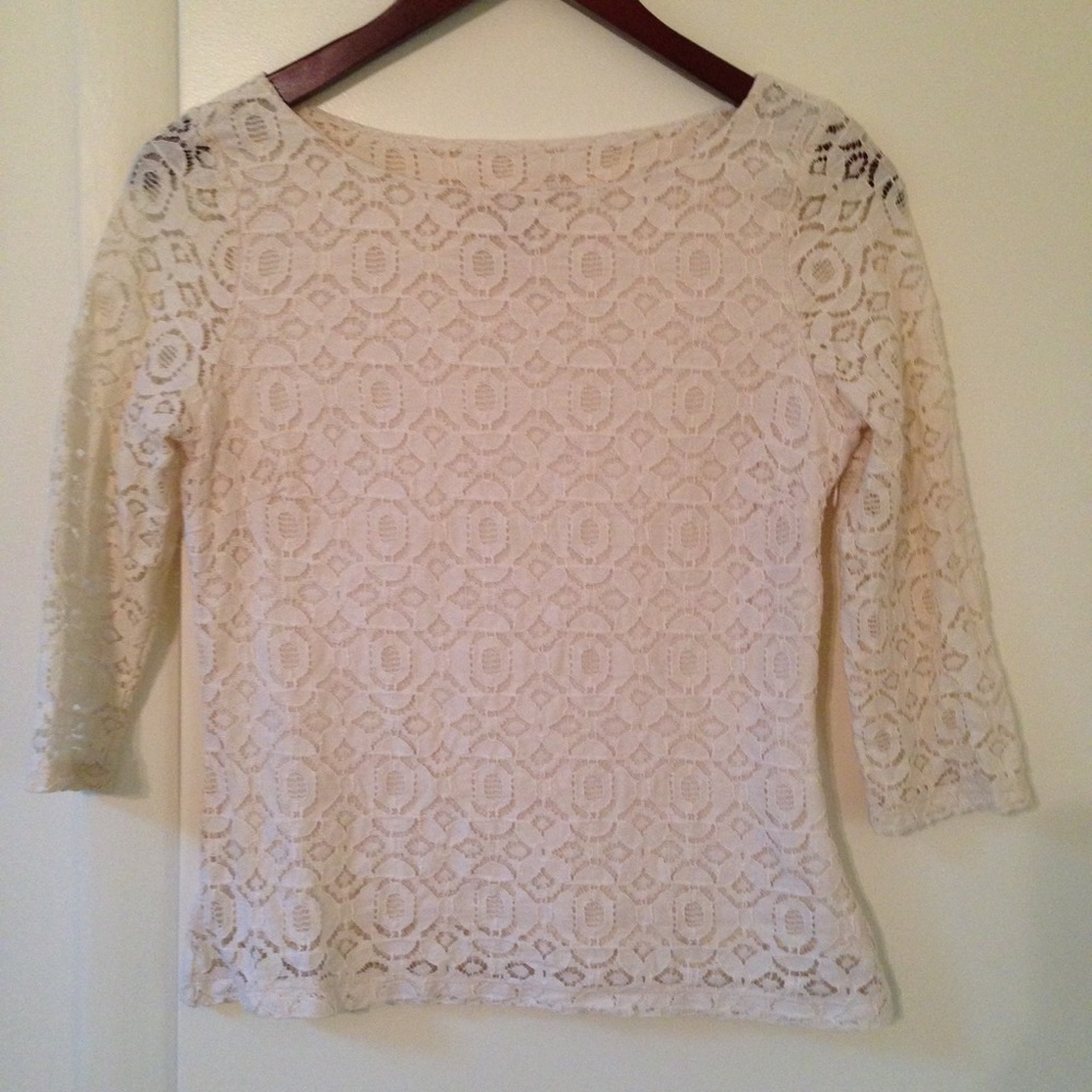 Banana Republic Lace 3/4 Sleeve Shirt